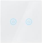 LogiLink Intelligens kapcsoló LogiLink SH0125, Wi-Fi, 2 gomb, érintésvezérlés, LED kijelző, kompatibilis TUYA Amazon Alexa/Google Home, üveg, fehér (SH0125)