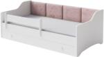 Kobi Egyszemélyes ágy Erik 160x80 Fehér - rózsaszín panel