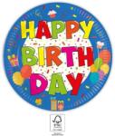  party tányér Happy Birthday 8 db-os 23 cm