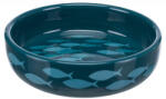  Tál Kerámia rövid orrú macskának 0, 3L/15cm zöld/kék