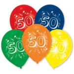  50 éves Happy Birthday léggömb, lufi 10 db-os (25, 4 cm)