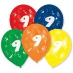  9 éves Happy Birthday léggömb, lufi 10 db-os (25, 4 cm)