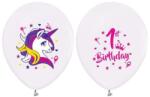  1 éves Unikornis Happy Birthday léggömb, lufi 5 db-os