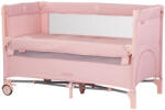 Chipolino Patut pliabil Chipolino Relax pink marshmallow linen cu laterala culisanta (KOSIRE255PM) - roua