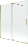 Mexen Velar Kádparaván 2 részes csúszó 150 x 150 cm, átlátszó nano, arany s csiszolt- 896-150-000-01-55 Kádparaván (5905315221162)