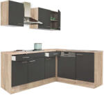 Leziter Yorki Konyhabútor - Sarok - Sonoma Tölgy/Antracit - 220cm