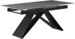 TEMPO KONDELA Kihúzható étkezőasztal, beton/fekete, 160-200x90 cm, MAJED - pepita