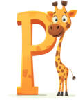  FALI PLAKÁT VIDÁM ZSIRÁF P BETŰVEL KERETBEN 70x100 CM