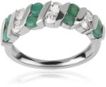  Ezüst Gyűrű Brazil Smaragddal és Fehér Topázzal - 1.26 Karát
