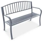  Kerti pad háttámlával, park pad teraszra és erkélyre, fémszerkezet, grafit