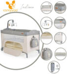 Cangaroo Indiana 2 szintes Utazóágy - 0-3 éves korig, Tárolóval, Szürke