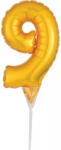  Arany Gold 9-es szám fólia lufi tortára 15 cm (DPA3735701)
