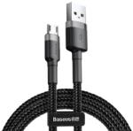 Baseus CAFULE adatkábel (USB - microUSB, 2.4A, gyorstöltő 3.0, 100cm, cipőfűző) SZÜRKE/FEKETE