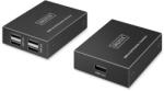 ASSMANN Extender USB Digitus by Assmann DA-73120, 4 x USB 2.0, 2 x RJ45, Black (DA-73120)