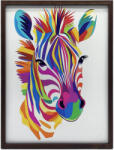 VÁSZONFESTÉS SZIVÁRVÁNYZEBRA KERET NÉLKÜL PREMIUM VÁSZON 70x100 CM