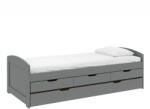 TEMPO KONDELA Ágy kihúzható pótággyal, szürke, Tömörfa, 90x200, MARINELLA NEW - pepita