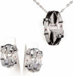 Emporia Arany tónusú Emporia Ötvözetű Szett Fehér Emporia® Kristállyal ( Nyaklánc+Fülbevaló+Medál ), 2956