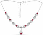  Ezüst Nyaklánc Madagaszkári Rubinnal és Fehér Topázzal, Y62059