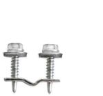 EmaConstruct horganyzott bilincs 12x1, 5 mm polikarbonát rögzítéséhez a szegélyezett hálóhoz 2 horganyzott önfúró csavarral 4, 8x25 mm