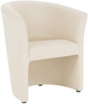 TEMPO KONDELA Klub fotel, bézs textilbőr, CUBA