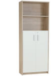 TEMPO KONDELA Irattartó zárható szekrénnyel, sonoma tölgy/fehér, JOHAN 2 NEW 10 - pepita