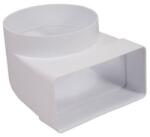 Vents 521 átalakító 55 x 110 - D100/90° könyök, cső-laposcsatorna (rövid csonk)