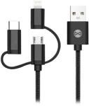 Forever Cablu 3in1 Usb-lightning-ucb-c-micro Usb 1m 1.5a - Negru (t_01626) - vexio