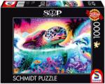 Schmidt Spiele Puzzle Schmidt din 1000 piese - Țestoasă neon (58634) Puzzle