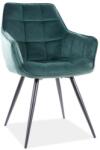 SIGNAL MEBLE Lilia Bársony Szék - Zöld/Fekete (LILIAVCZ)