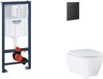 GROHE Rapid SL - Set pentru montare încastrată, toaletă, capac Softclose și clapetă Even, phantom black SANI11BB5122 (SANI11BB5122)