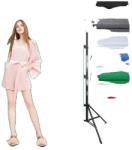  Chroma zöld képernyő, egyszínű háttérszövet, 5 méretű lap, 6000x3000, Fekete