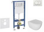 Geberit Duofix - Set pentru montare încastrată, toaletă Oudee și capac softclose, clapetă Delta, alb SANI11CA3136B (SANI11CA3136B)
