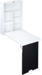 HomCom íróasztal függesztett polcokkal, MDF, 60 x 88, 5 x 146, 5 cm, fehér / fekete