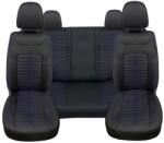  Ökobőr üléshuzat-szett, fekete, kék varrással, univerzális, első-hátsó, Milano Design
