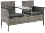  Monaco 2 személyes polyrattan kerti pad asztallal szürke-melír 200164