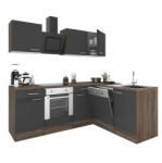 Leziter Yorki Sarok Konyhabútor - Tölgy/Antracit - 220 cm (LS220YAN-SUT)