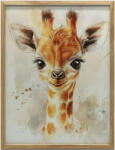  VÁSZONFESTÉS FALRA ARNYI KIS ZSIRÁF ARC 50x70 BARNA KERET