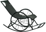 Tempo Hintaszék, rattan/fém, fekete, ROKIN