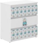  Ifjúsági 3 fiókos Komód - Oroszlán - fehér-kék