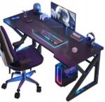 Fodym Gamer asztal, számítógépasztal, nagy fekete 120cm