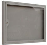  Információs vitrin 52x70cm, ajtóval, szürke