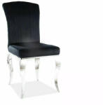 SIGNAL MEBLE Prince Velvet Krómi Bársony étkezőszék Fekete Elegáns (PRINCEVCHC)