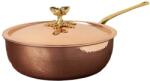 Ruffoni serpenyő fedővel, Historia kollekció, Ø 26 cm, kézzel készített Olaszországban, réz és rozsdamentes acél anyag, kézzel faragott bronz fogantyúk, integrált akasztó, kompatibilis gáz és