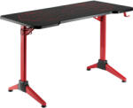 LogiLink Gaming Desk, 120x60 cm, üvegfelület RGB világítással, piros asztalkeret (EO0043) - pepita