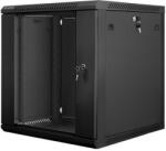 Lanberg 19" Rack Szekrény - 12U, 600x600mm, Fekete, Fali (WF01-6612-10B)