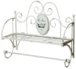  Shabby Chic Fürdőszoba Polc Törölközőtartóval - 55, 5 cm