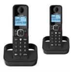 Alcatel Telefon ALCATEL F860 DUO (fără fir, 1 bază, 2 handset-uri, display, DECT) NEGRU (F860 DUO)