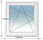 Decco 120x140 Bukó - Nyíló műanyag ablak Decco 71 profil 2 retegű üvegezés