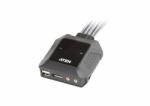 ATEN Switch KVM Aten CS22DP, 2 porturi, DisplayPort, USB, Negru (CS22DP-AT) - evomag