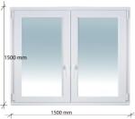 Decco 150×150 Kétszárnyas Tokosztott Bukó - Nyíló műanyag ablak 2 rétegű üvegezéssel